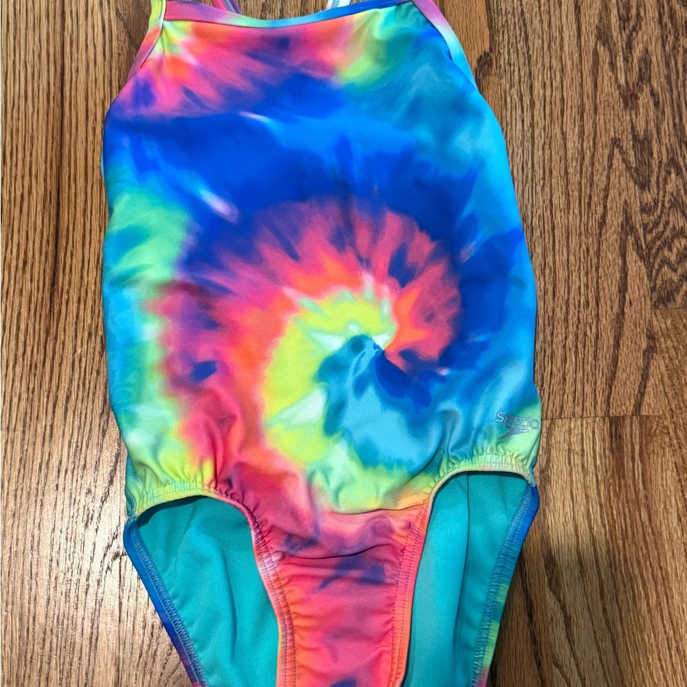 Speedo Vibrant Blue and Red One Piece Swimsuit